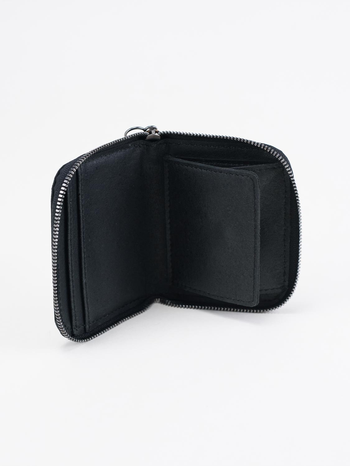 Zippered Wallet M Recycled Leather Black