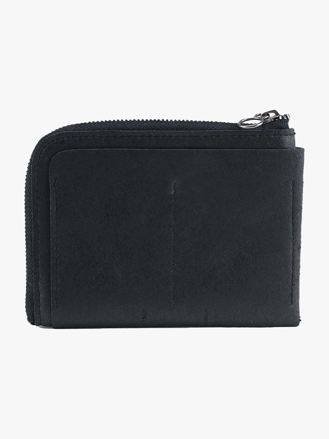Zippered Wallet L Recycled Leather Black